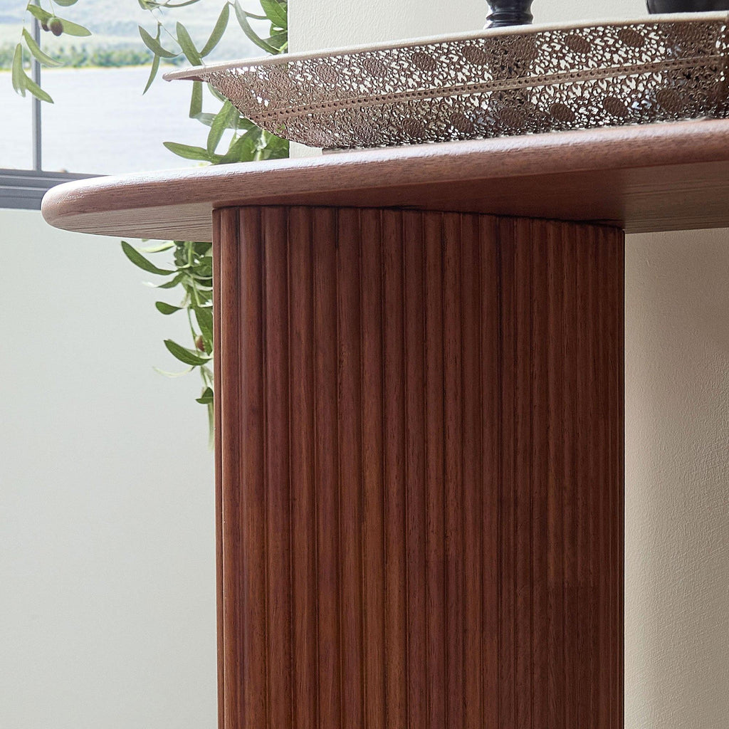 Narrow Console Table in Brown with Modern Design.