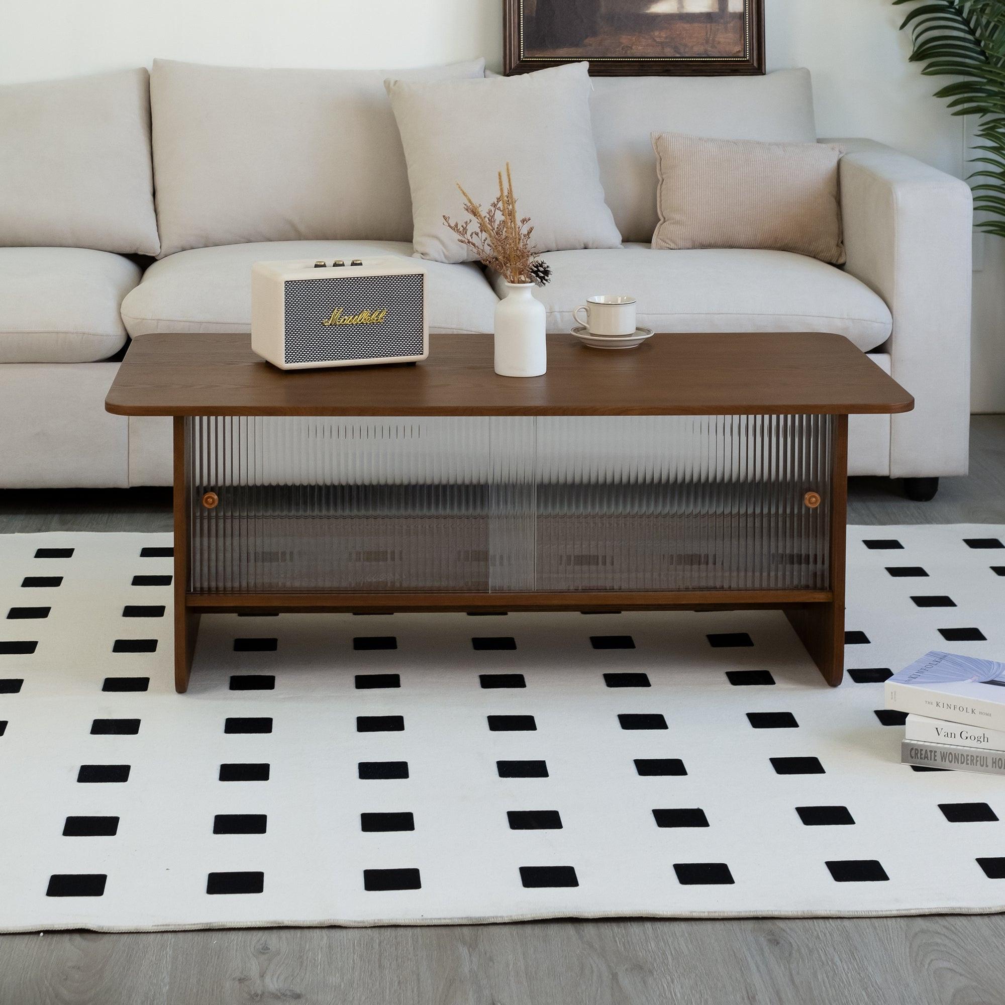 47-inch modern minimalist coffee table with storage.