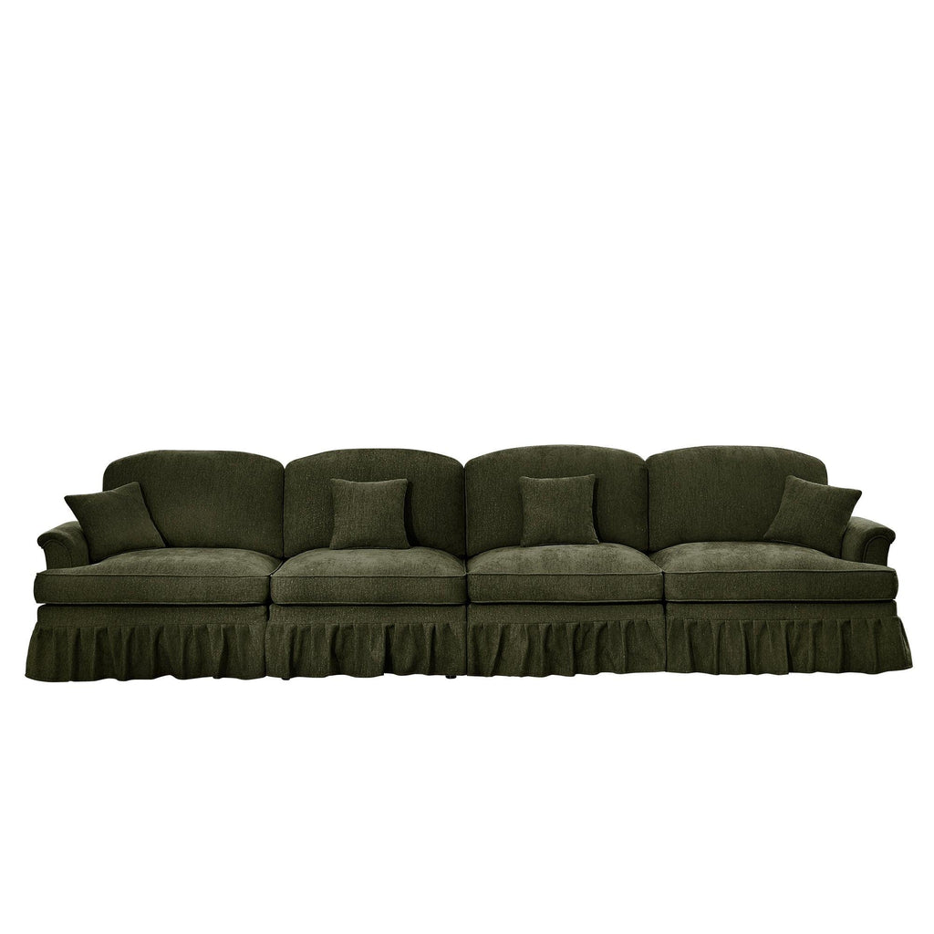 Mid Century 4 Seater Sofa with Flared Arms and Skirts.