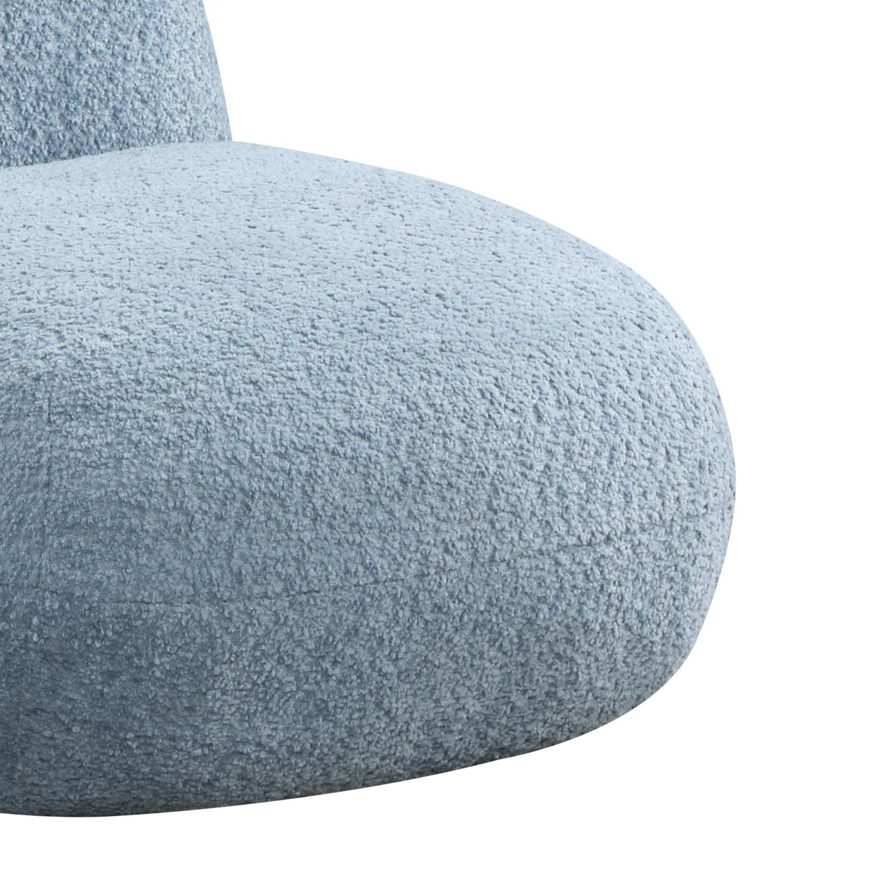 Seat view of Weston Kids Chair - Blue Deer-Shaped with thick chenille upholstery and rounded foam cushioning for cozy and safe child seating.