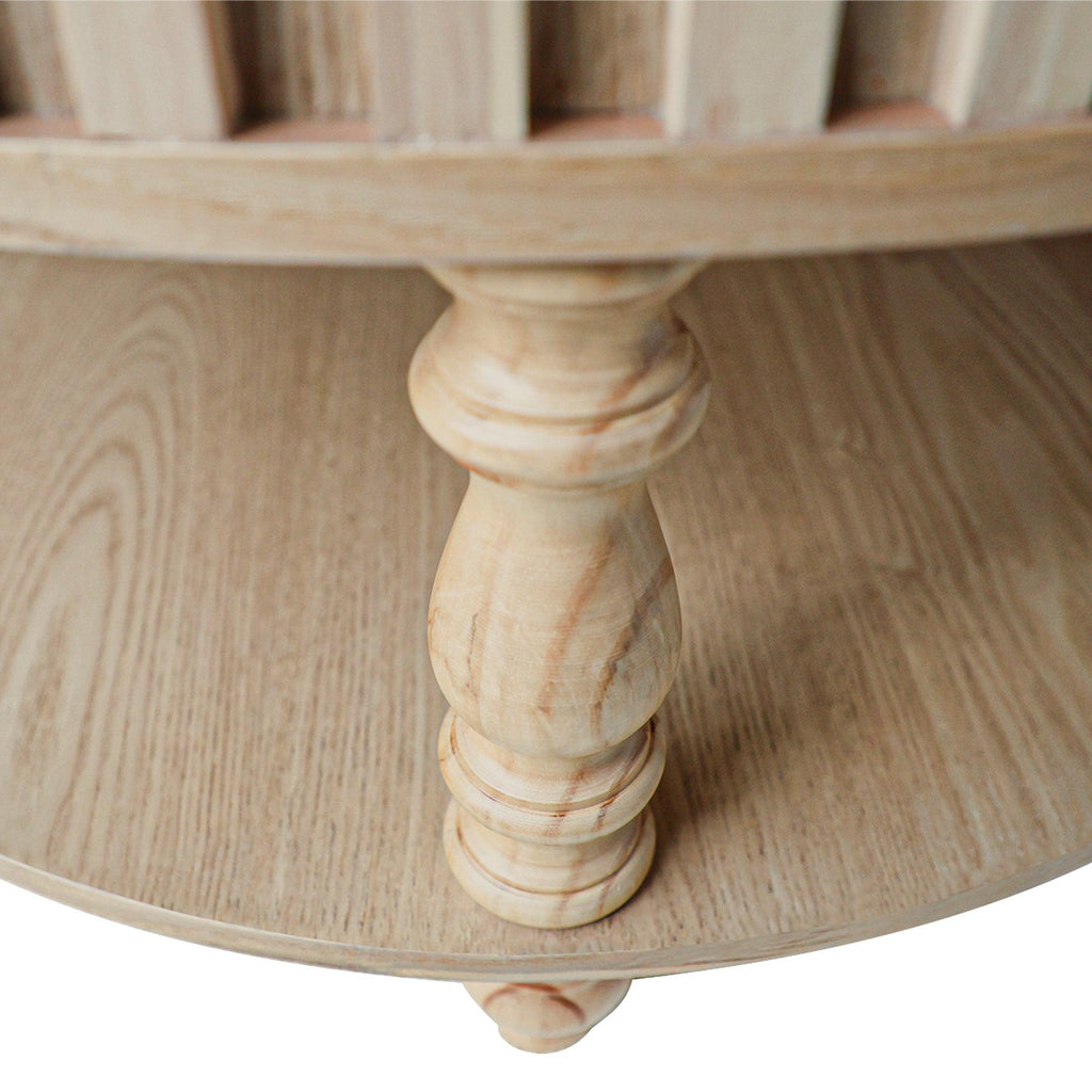 Mid-Century Modern Fluted Coffee Table with Storage.