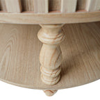 Mid-Century Modern Fluted Coffee Table with Storage.