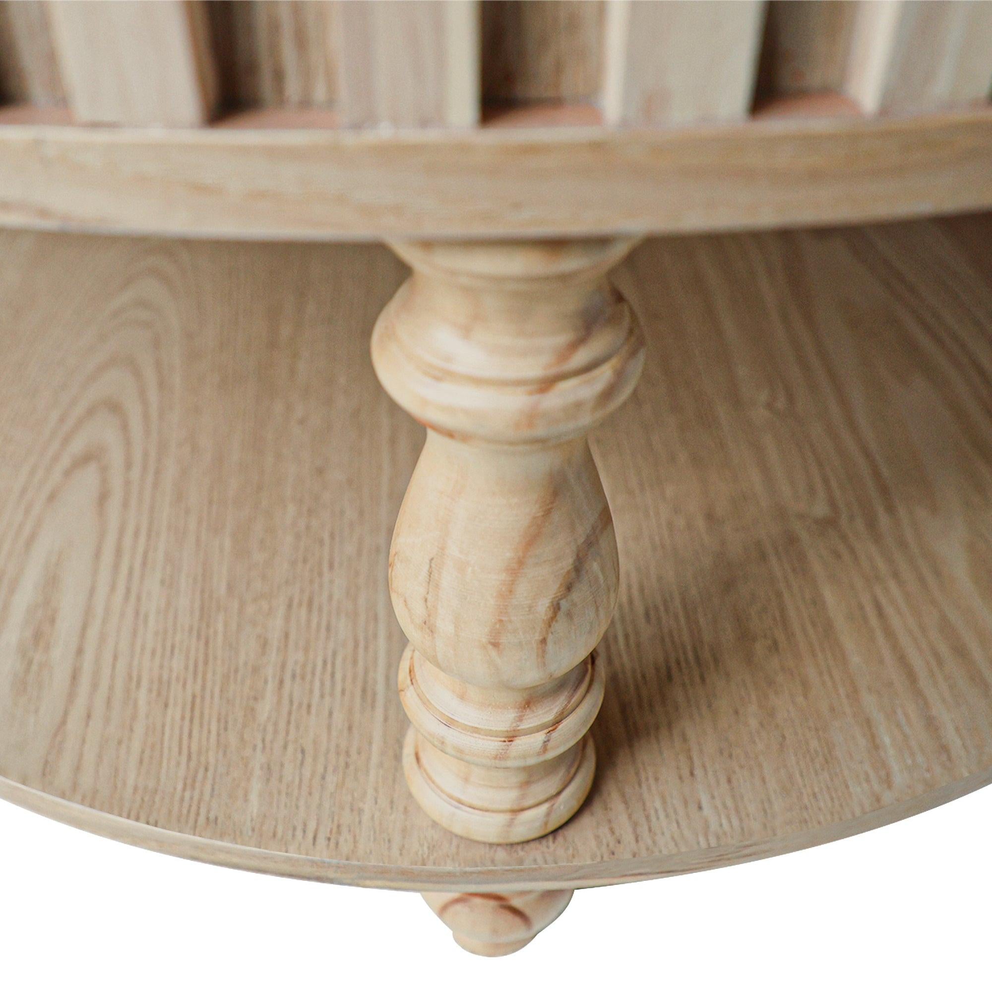 Mid-Century Modern Fluted Coffee Table with Storage.