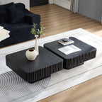 2PCS Modern Drum Coffee Table Set for Living Room.