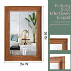 Rattan Solid Wood Frame Mirror for Home Decor.
