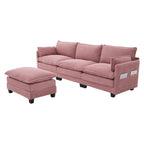 Oversized Modular Sectional Sofa with Movable Ottoman.