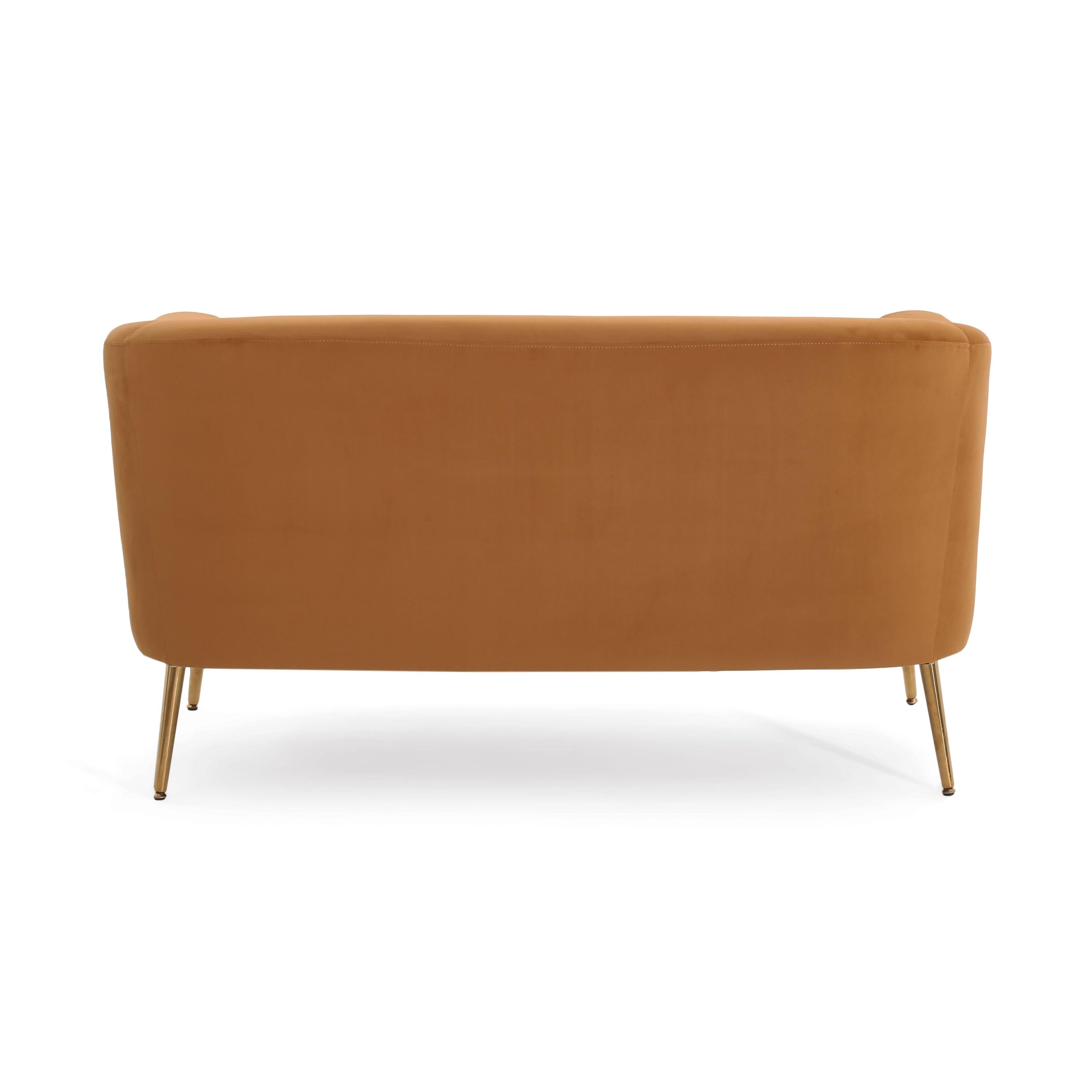 Velvet Loveseat with Modern Design - Elegant Comfort.