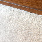 Mid-Century Modern King Size Bed with Upholstered Headboard.