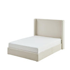 Carmen Wingback Bed Frame in Ivory Boucle - King Size.