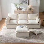 Modern Modular Sectional Sofa with Ottoman - 4-Seater.