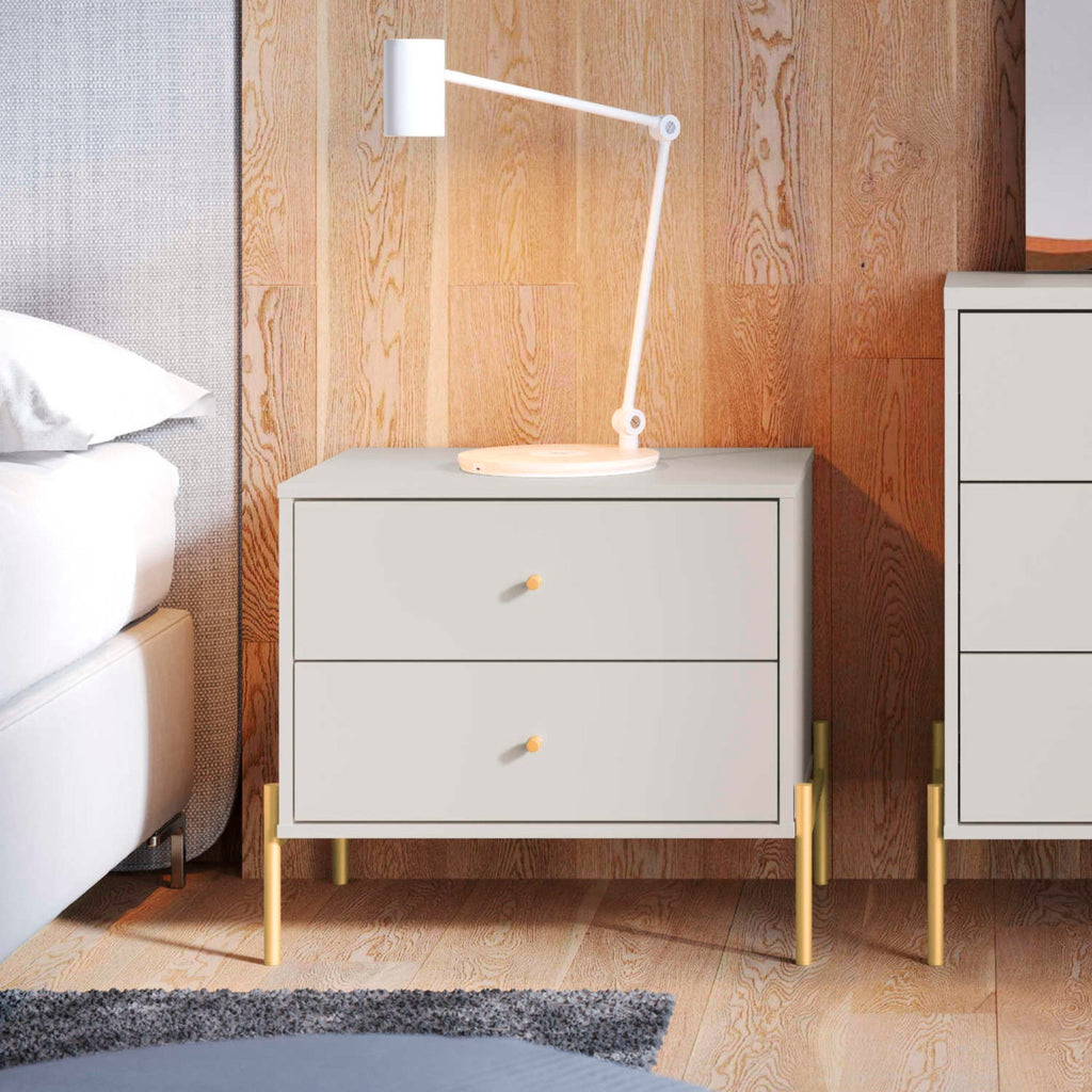 Jasper 25' Nightstand in White (2-Drawer)