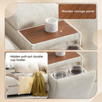 Modular Sectional Sofa with Console, Cup Holder, USB Charger.