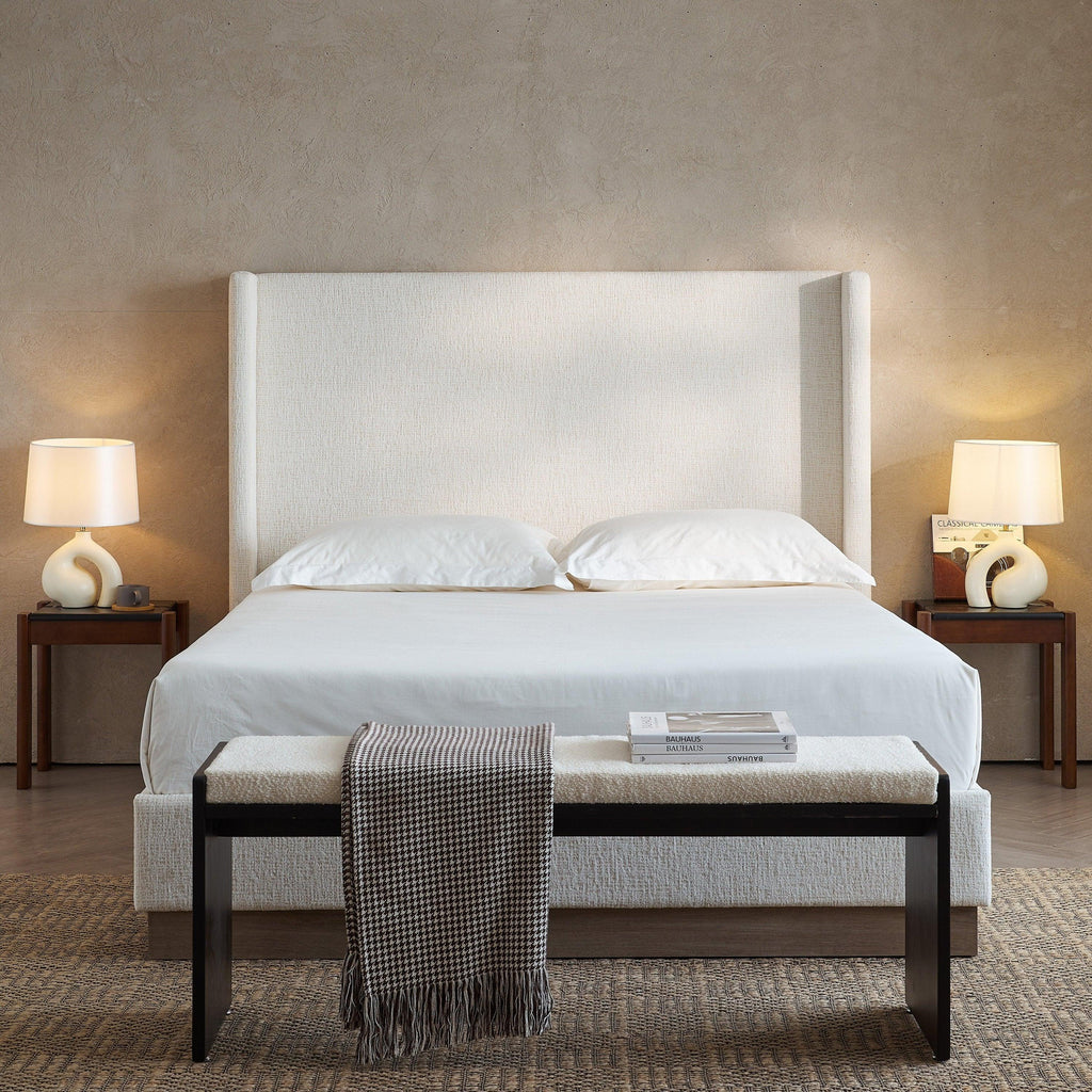 Hosford Upholstered Wingback Bed Queen Size.