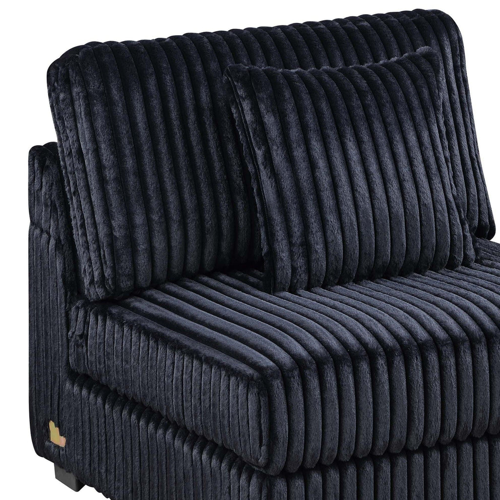 Modular Sectional Sofa Set with USB - Contemporary Black Design.