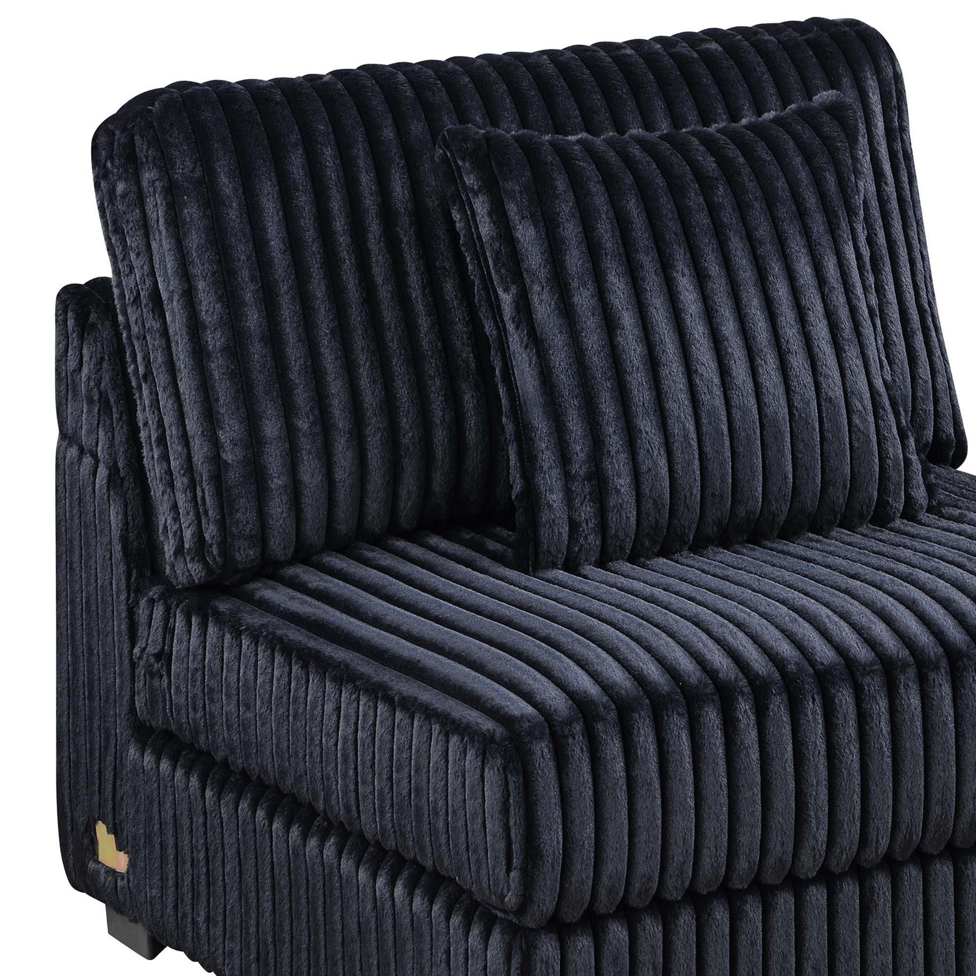 Modular Sectional Sofa Set with USB - Contemporary Black Design.