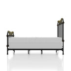 Antique Black Full Size Bed with Gold Accents.