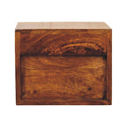 Solis 1-Drawer Chestnut Wall-Mounted Nightstand, 1 Open Slot, Brown.