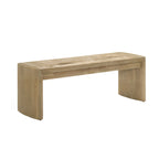 Oak Dining Bench - Wooden Finish Seating with smooth curved legs and natural oak grain, ideal for kitchen or dining room use.