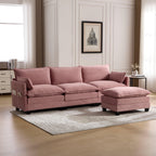 Oversized Modular Sectional Sofa with Movable Ottoman.