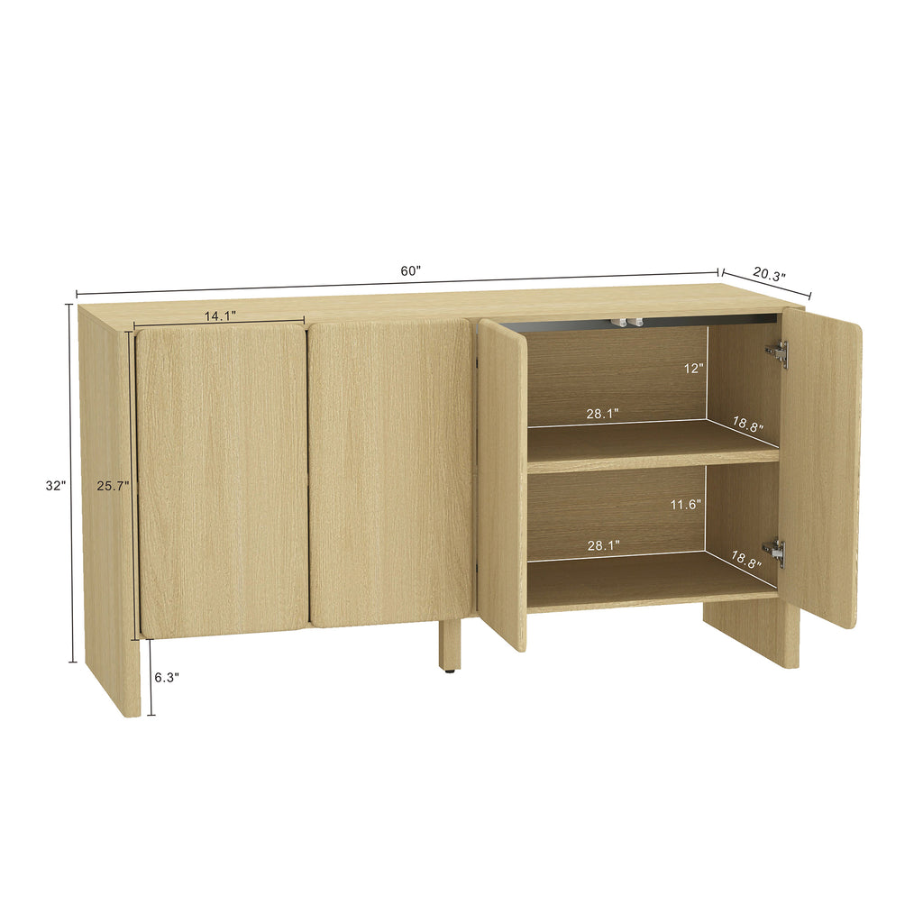Linda 60' Sideboard in Natural Oak