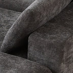 Close-up of Chenille Cloud Sofa backrest and seat connection, emphasizing its sturdy build and plush chenille fabric for modern comfort.