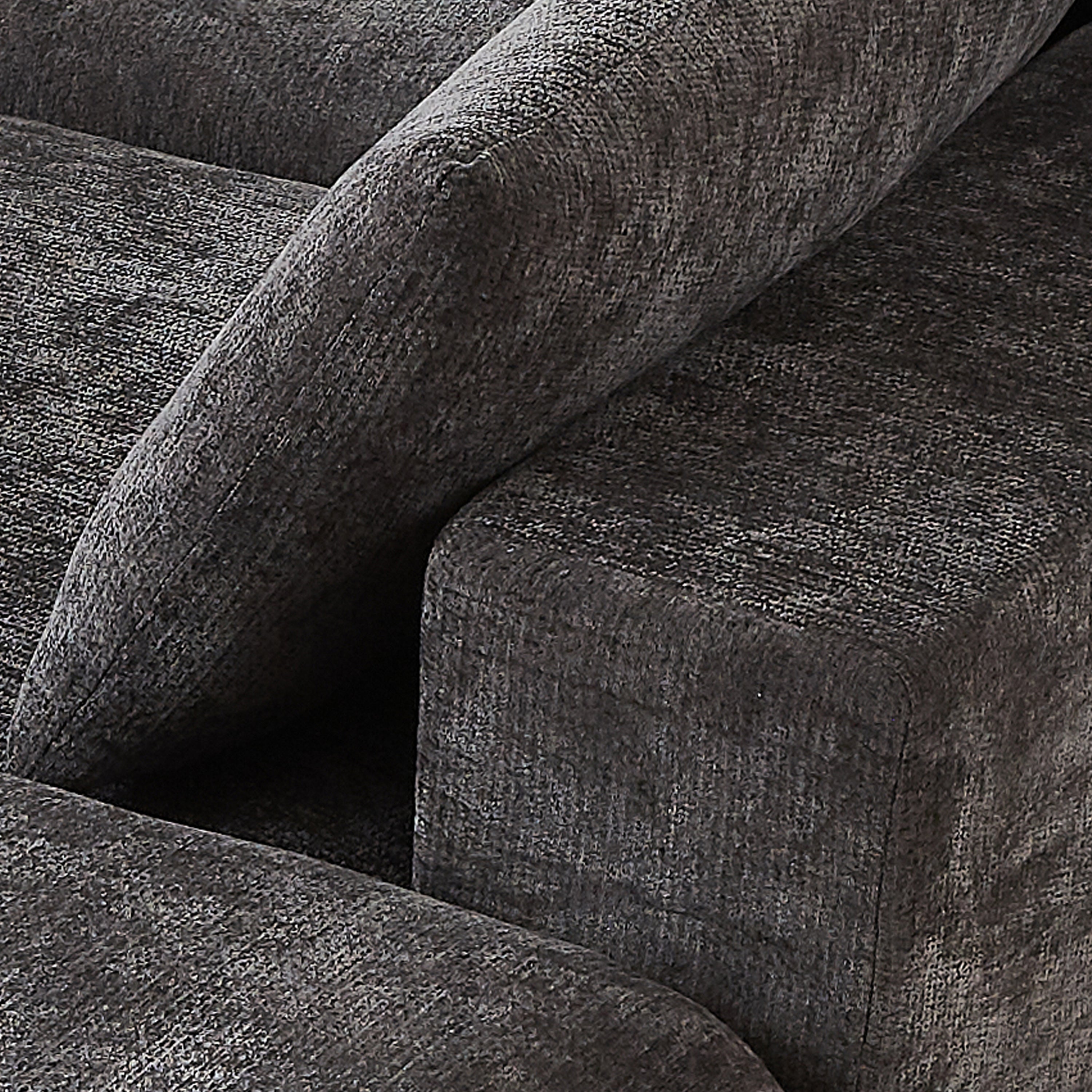 Close-up of Chenille Cloud Sofa backrest and seat connection, emphasizing its sturdy build and plush chenille fabric for modern comfort.