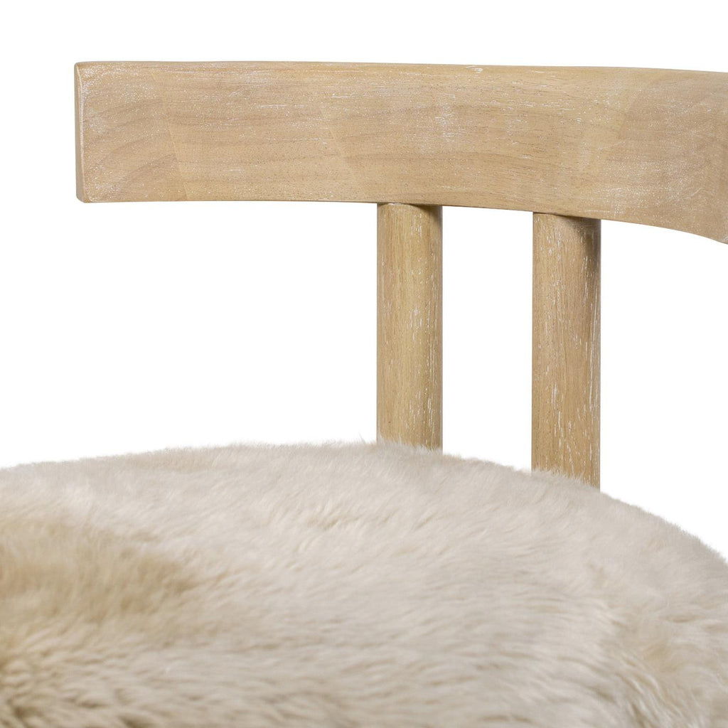 Genuine Sheepskin Dining Chair with Split Back Design.