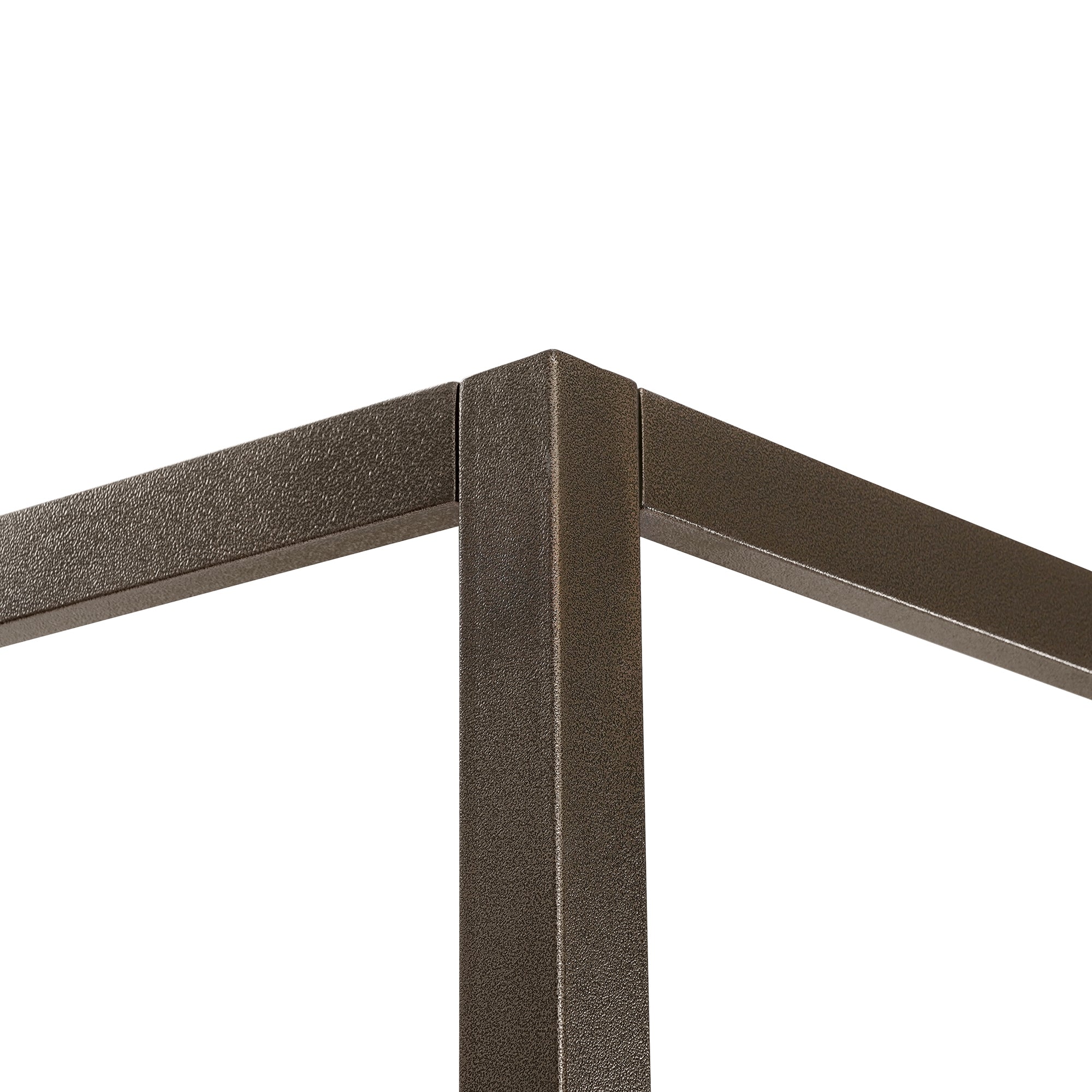 Industrial Luxe Boucle Upholstered Metal Canopy Bed