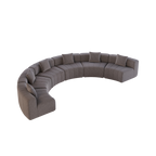 Curved Sectional Sofa with 6 Pillows for Living Room.