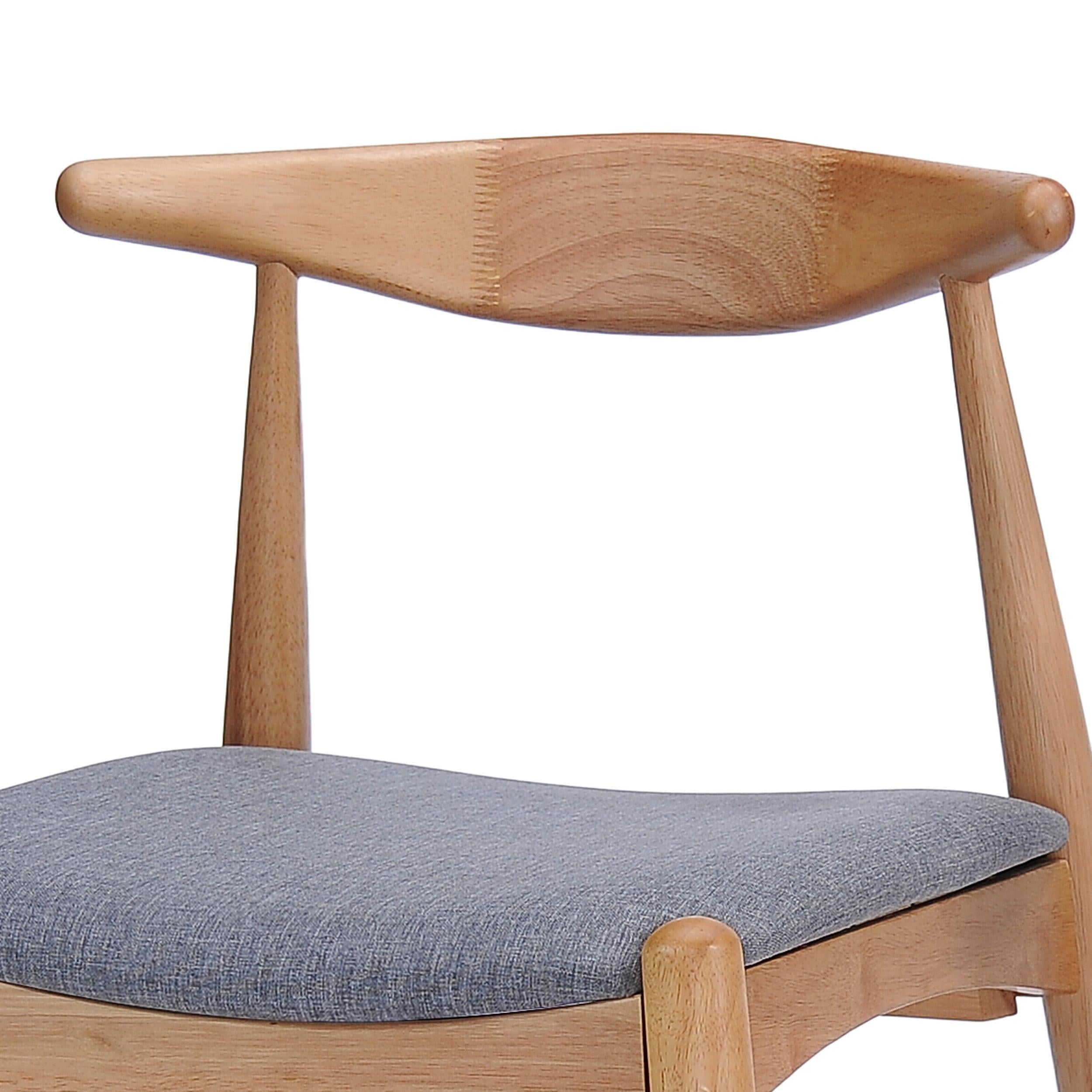 2 Vintage Rubberwood Dining Chairs with Ergonomic Backrest.