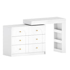 Vanity Desk with Mirror and Lights - Flip-Top Makeup Table.
