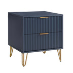 Dumbo 20' Fluted Nightstand in Midnight Blue (2-Drawer)