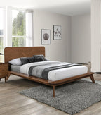 Walnut Full Size Platform Bed - Solid Wood & Mattress Ready.