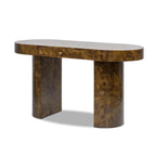 Jesse Oval Computer Desk with Drawer in Dark Brown.