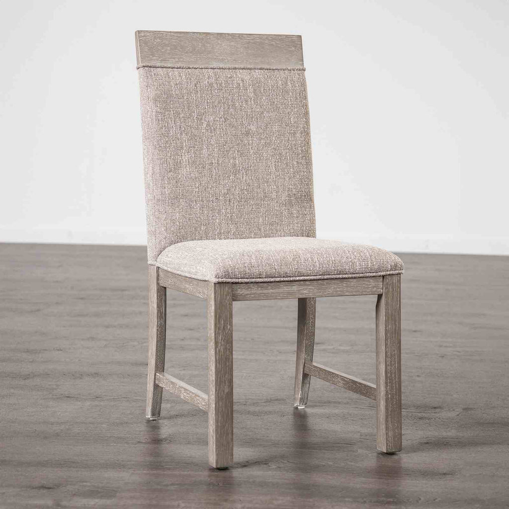 Transitional Style 2pc Side Chair Two Tone Design Padded Chair Gray And Stone Gray Finish Dining Room