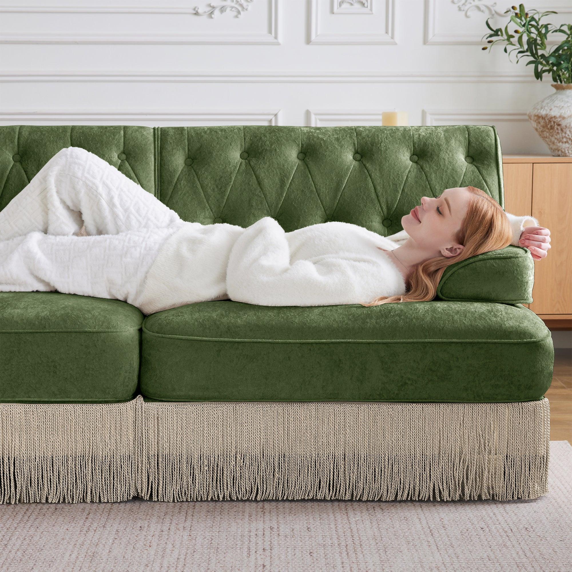 4-Seater Cloud Modular Sectional Sofa with Ottomans.