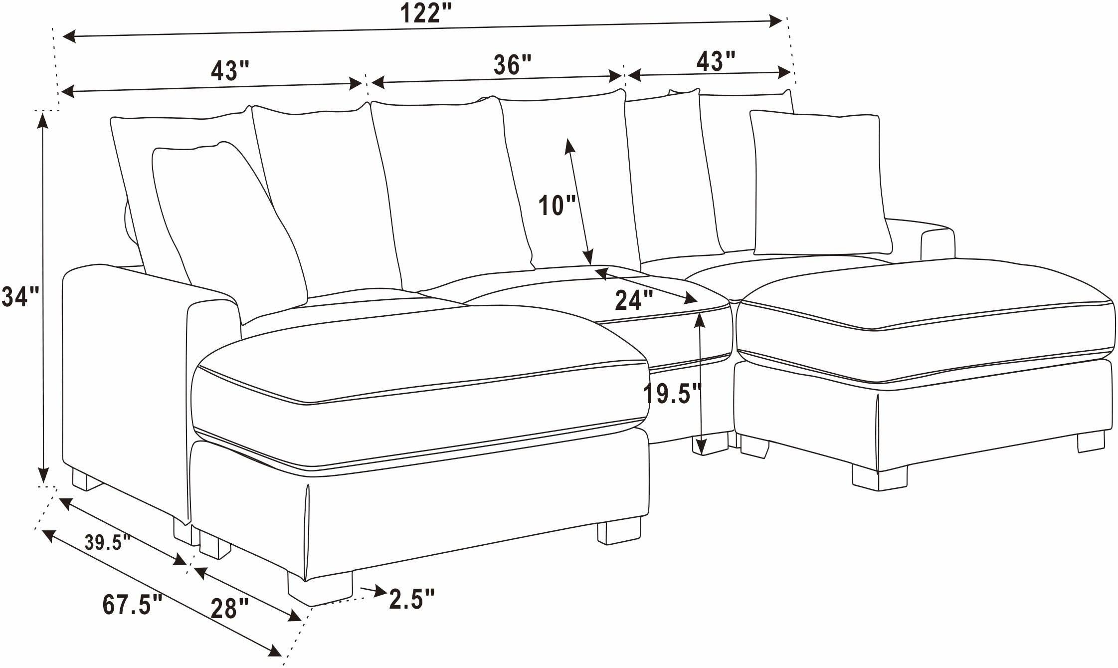 Wynisha 122'' Corduroy Sofa for Modern Living Rooms.