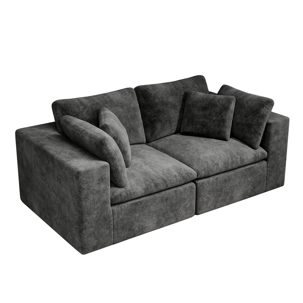 Modular Sectional Sofa in Grey - No Assembly Needed.