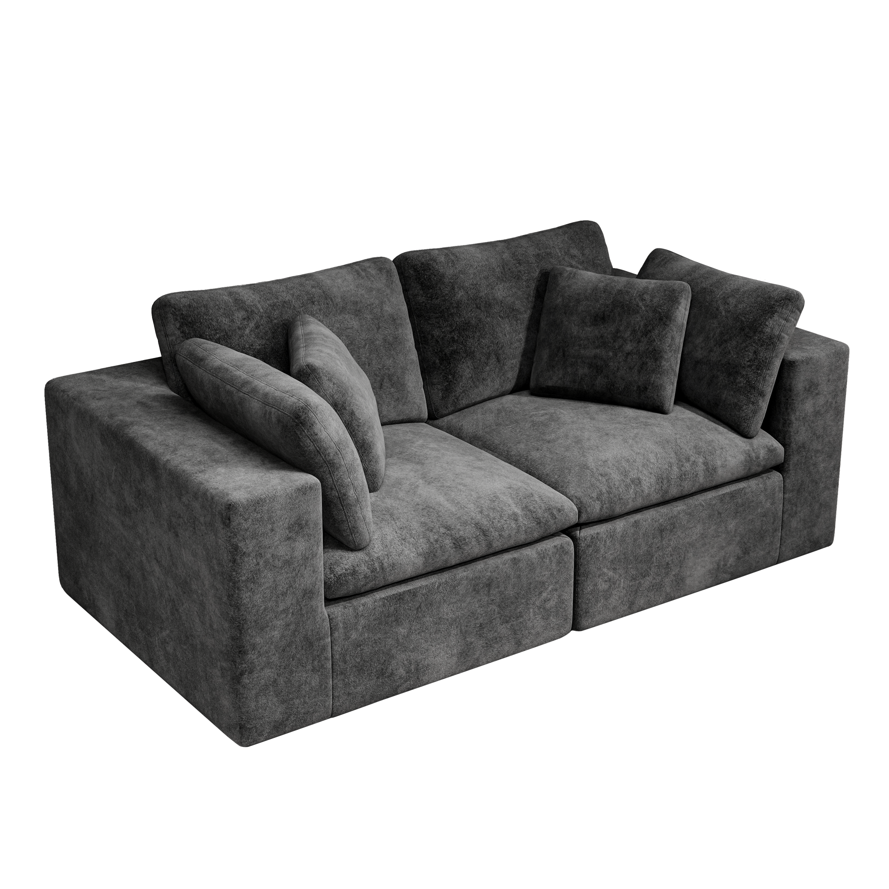 Modular Sectional Sofa in Grey - No Assembly Needed.