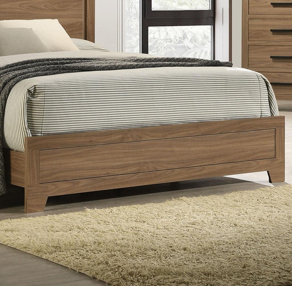 Queen Size Walnut Chestnut Bedroom Set with Dresser and Mirror.