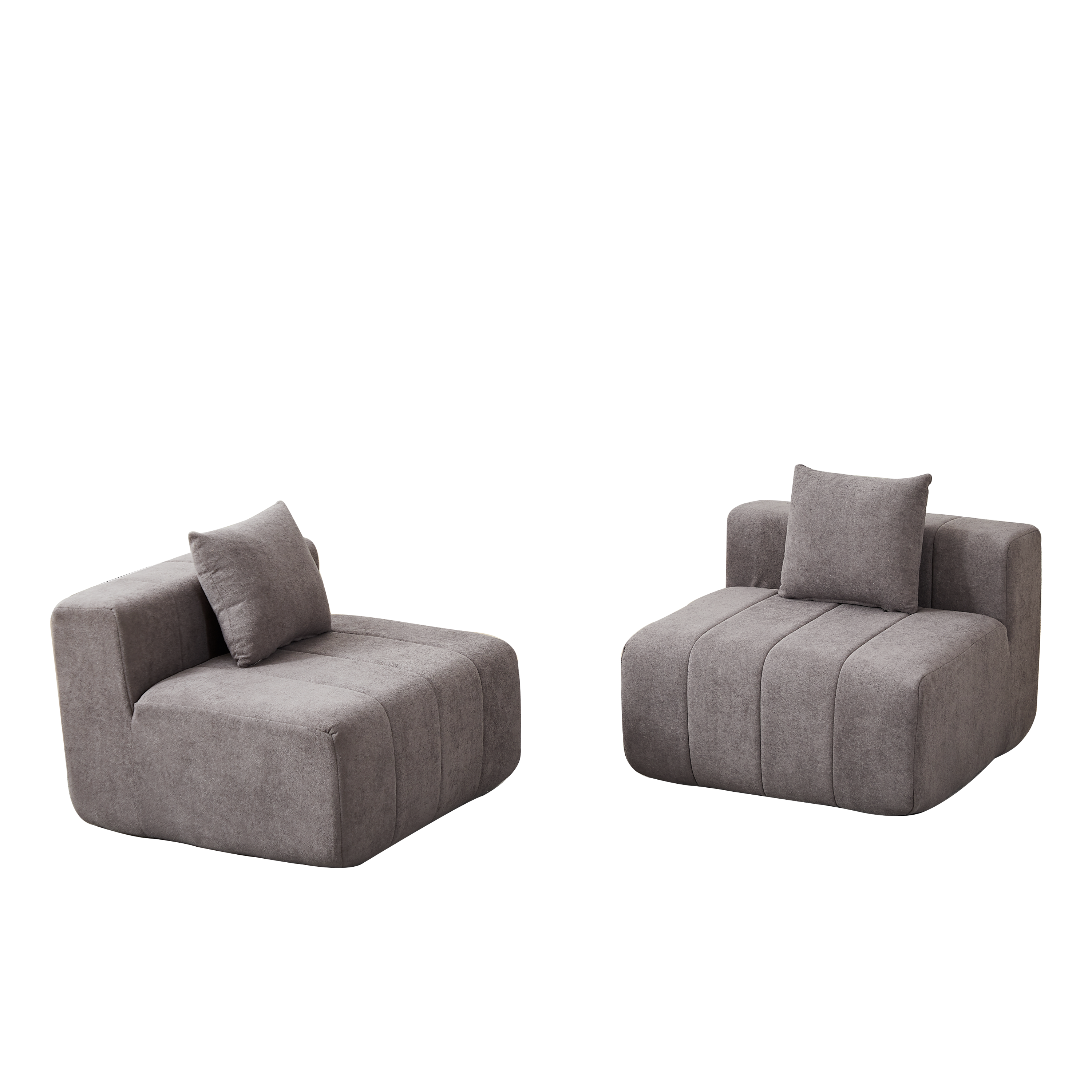 Modular Chenille Sofa Sectional with 2 Pillows.
