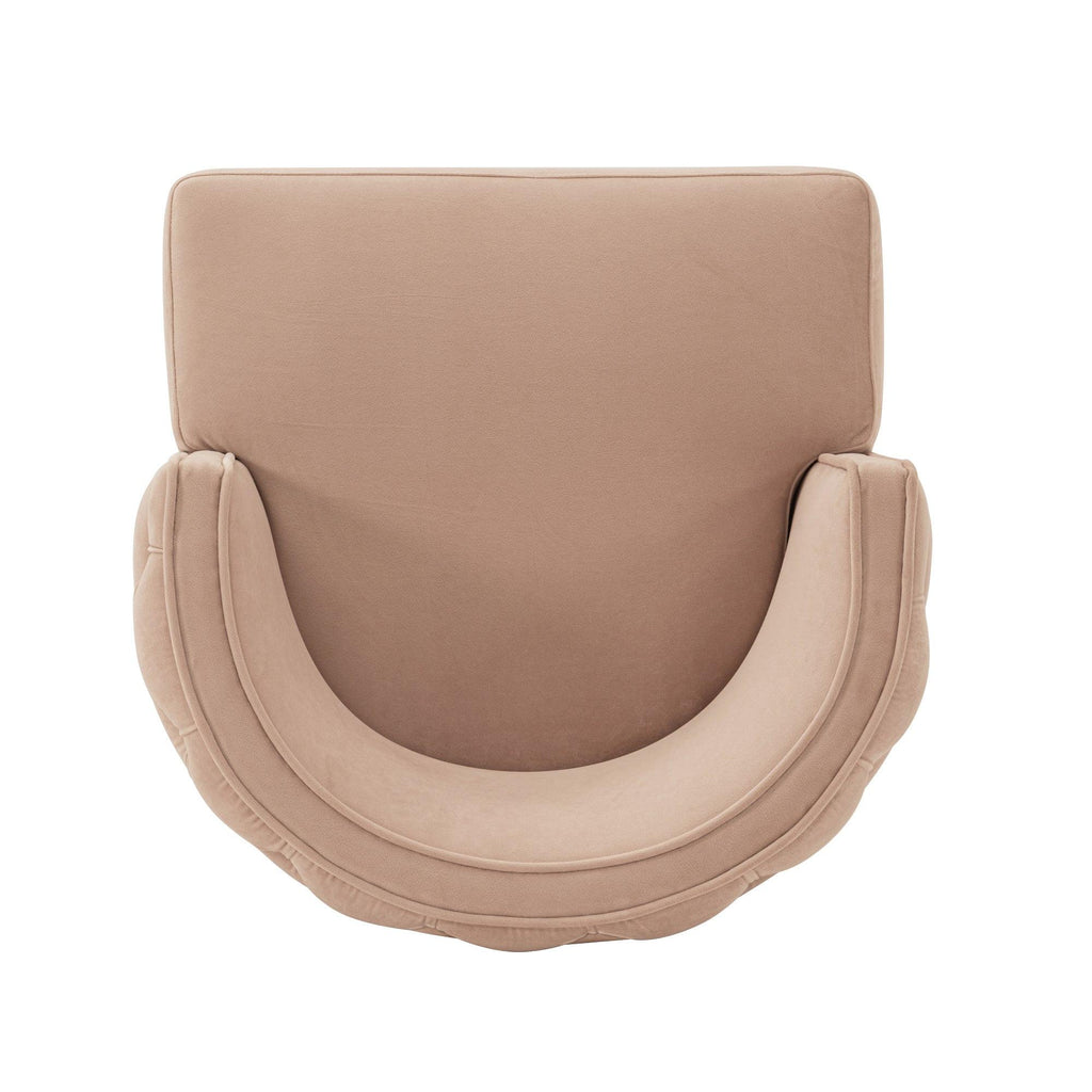Maya Velvet Dining Chair in Nude.
