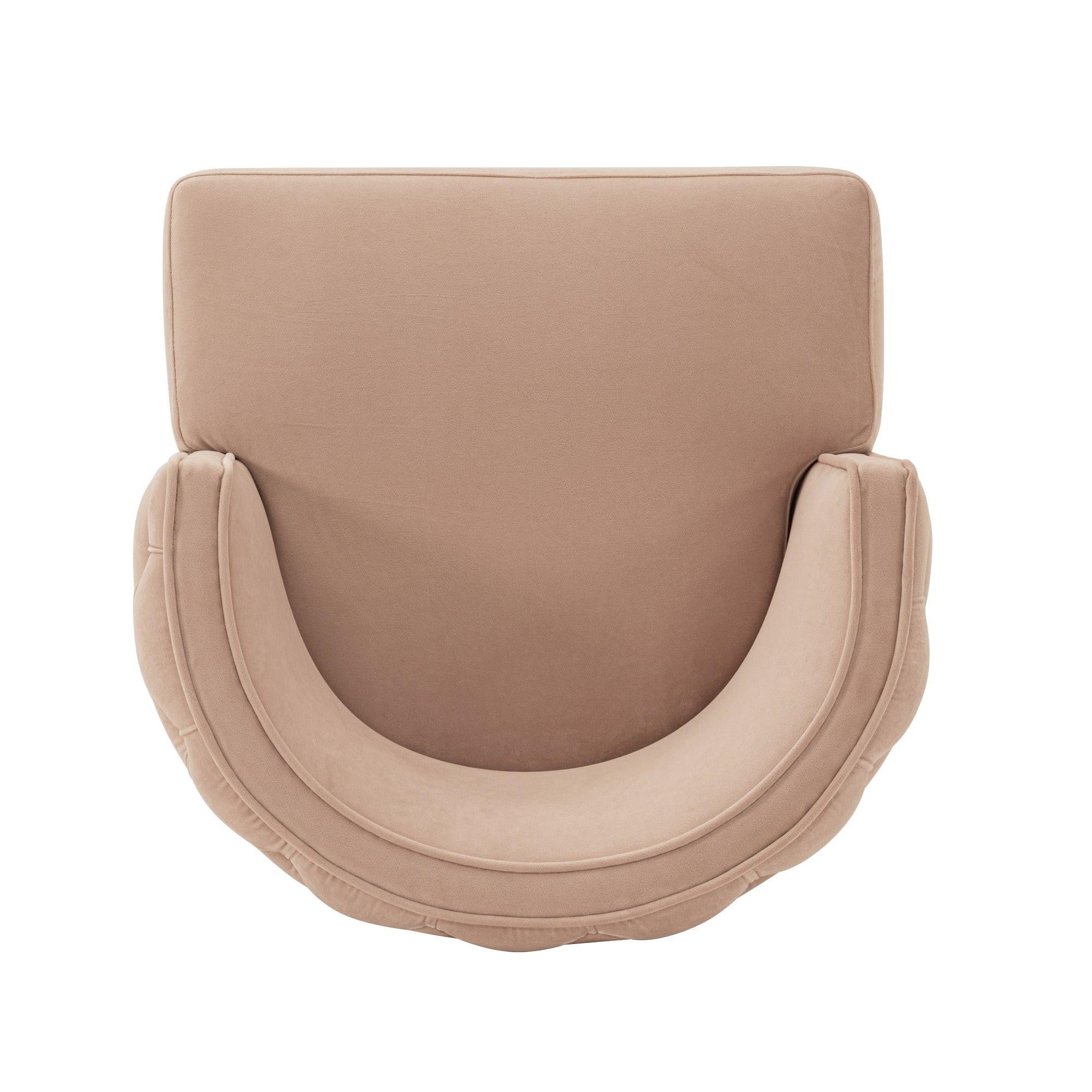 Maya Velvet Dining Chair in Nude.