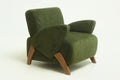 Dark Green Velvet Accent Chair with Birch Wood Legs, 28-Inch Wide