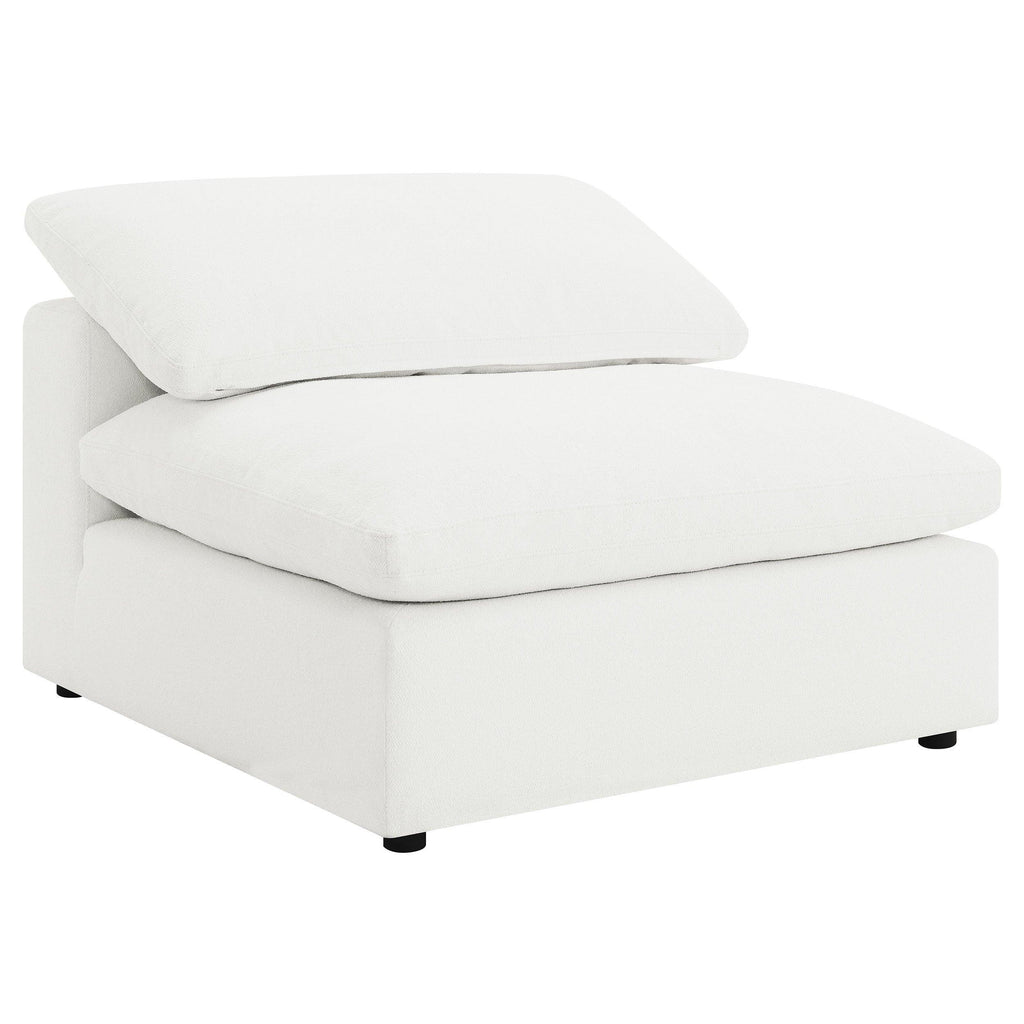 Segoura Ivory Upholstered Modular Sectional with Ottoman.