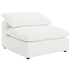 Segoura Ivory Upholstered Modular Sectional with Ottoman.