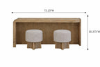 Knotty Oak Entertainment Console with Stools.