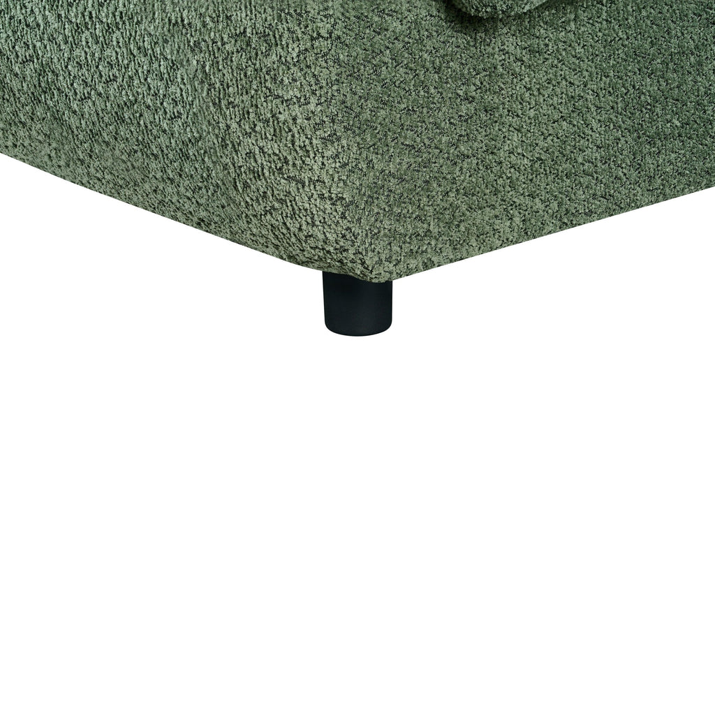 Curved 3-Seater Sofa in Green - Comfortable Seating & Modern Design.