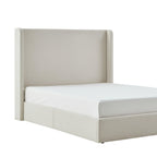 Carmen Wingback Bed Frame in Ivory Boucle - King Size.