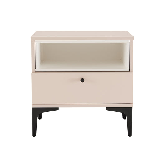 Amara 20' Nightstand in Pale Rose and White (1-Drawer)